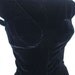 50s Black Velvet Full Skirt Party Dress w/ Spectacular Ribbon Detail XS