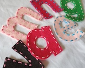 8 Felt and Stitch Iron on Letter or Numbers