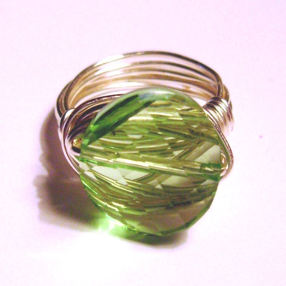 Peridot Twist Ring - Great Gift Idea