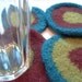 Felted Wool Coasters - Turquoise, Brown, Green