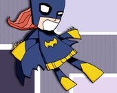 Super Hero Comic Book Art Print Batgirl