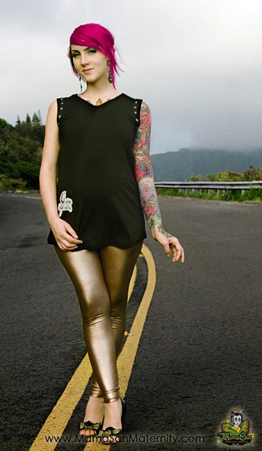 Jolly Roger SKull Patch Punk Rockabilly Gothic tank top from MamaSan Maternity