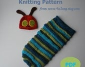 Hungry Caterpillar Baby Cocoon and Hat Knitting Pattern in Plain English, PDF 128 -- INSTANT DOWNLOAD  -- Over 16,000 patterns sold
