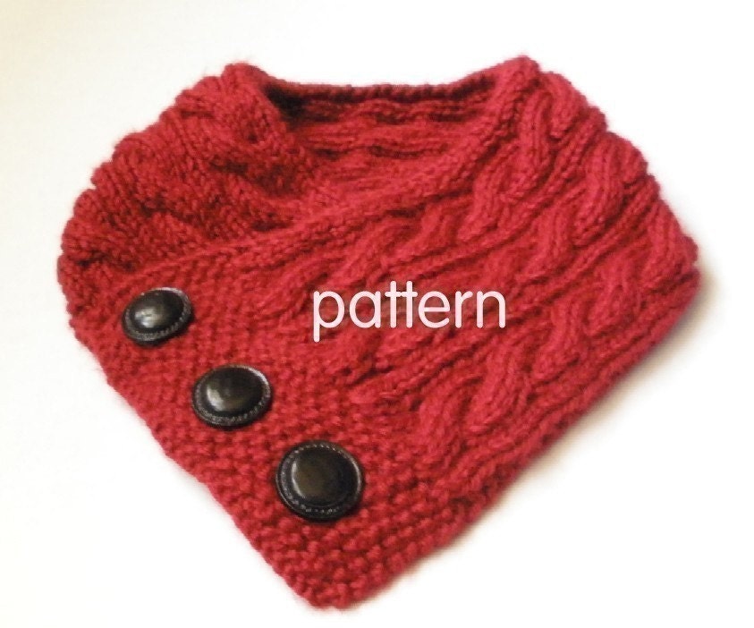 Cabled Neck Warmer Knitting Pattern PDF -- Permission granted to sell the ones you make -- INSTANT DOWNLOAD