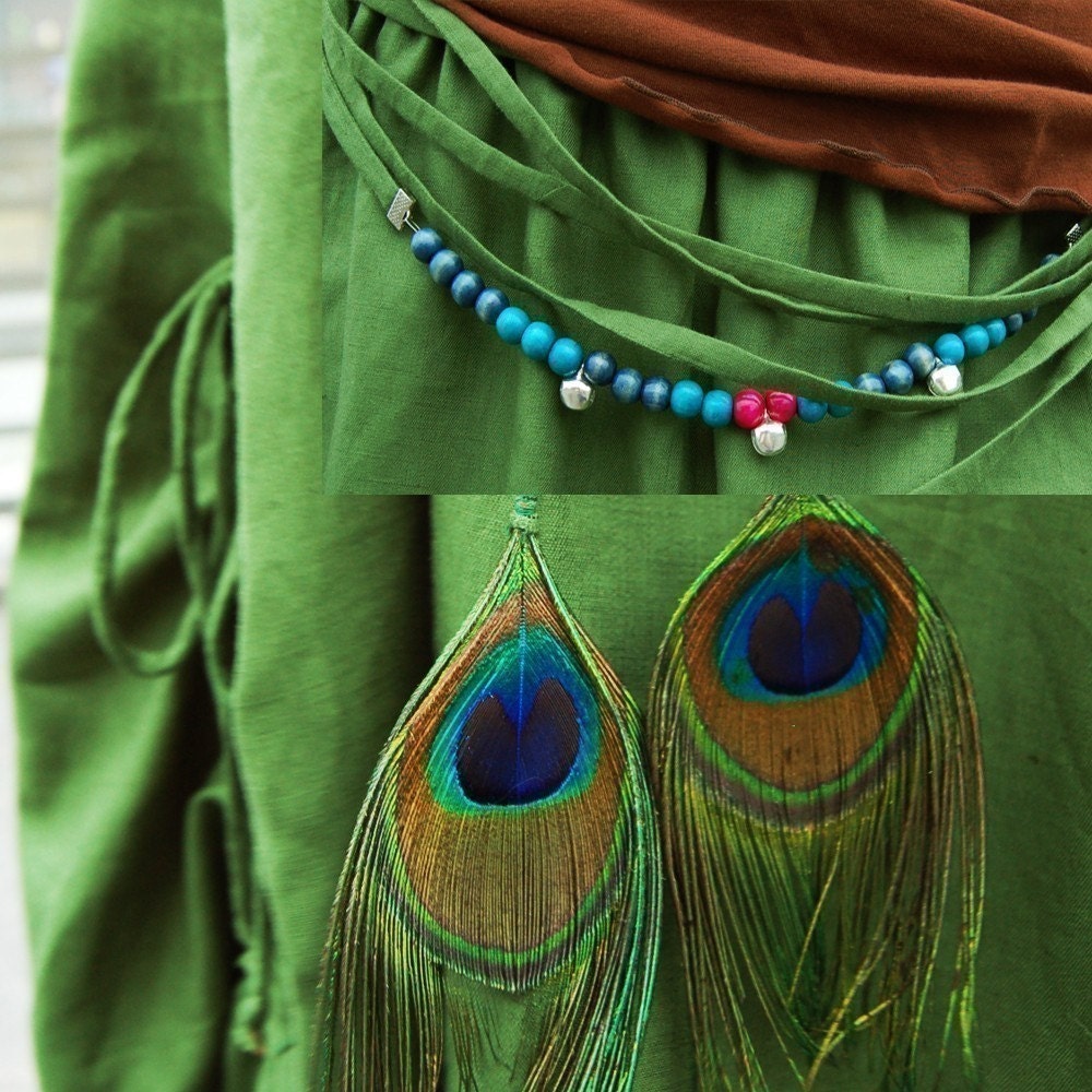 Peacock maxi skirt (Q1028)