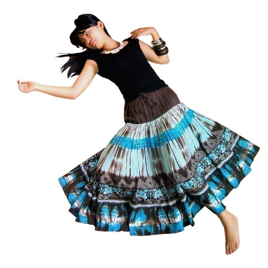 butterflies are free - hand pleated maxi skirt (Q1008)