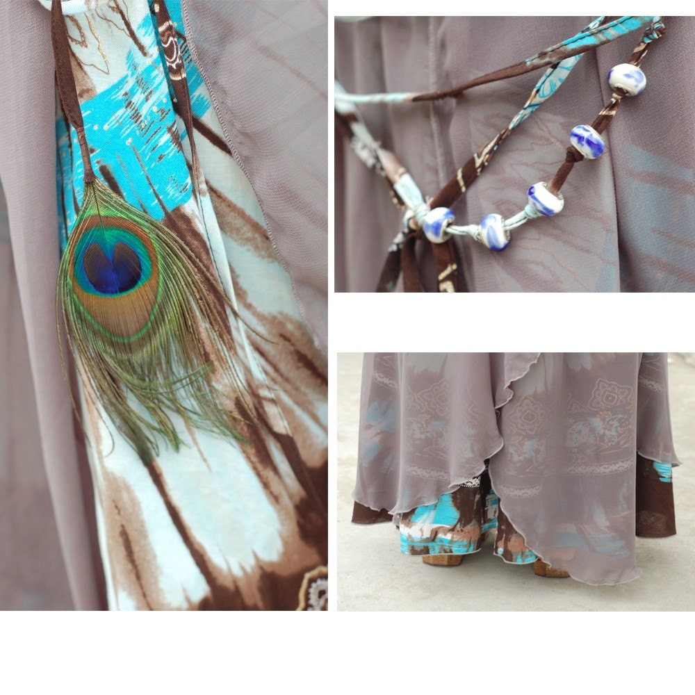 Nepalese sari maxi skirt (Q1106)