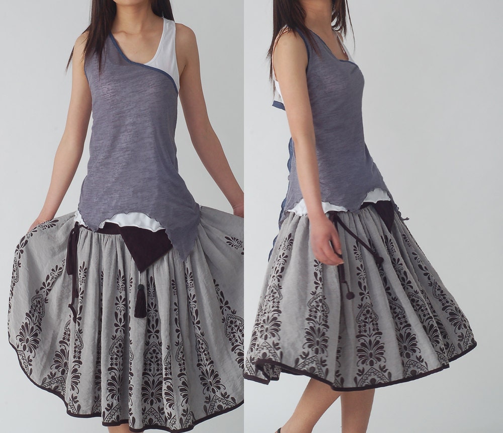 Vol de Nuit reversible Jacquard skirt (Q1101)