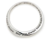 Irish Blessing Mobius Pendant in Antiqued Silver