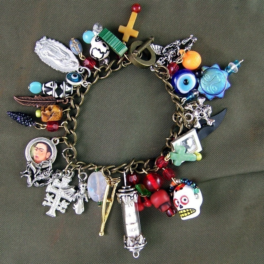 DIY Day of the Dead Charm Bracelet Kit - Make this Bracelet Yourself - BARGAIN