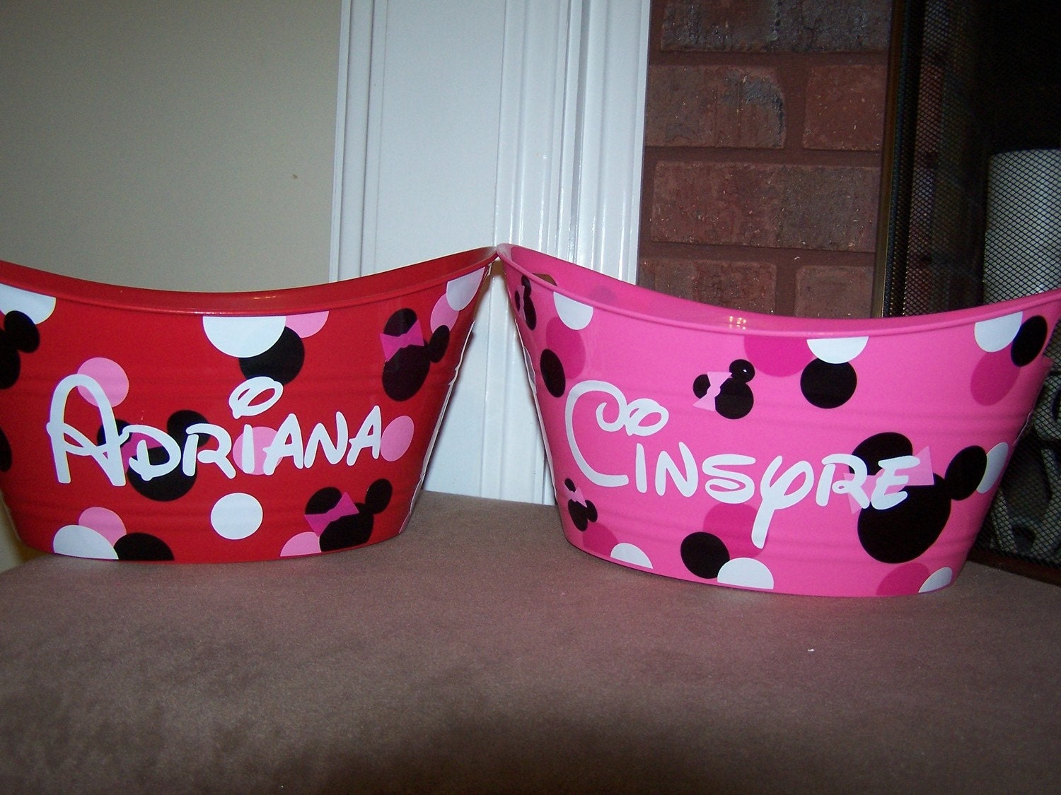 Minnie mouse birthday Personalized bucket organizer