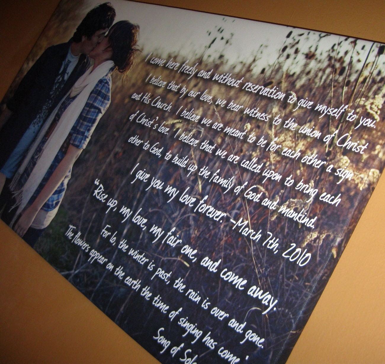 Wedding Art Canvas Vows CUSTOM Words and Photos on Canvas, Poems ,lyrics Anniversary 12x16