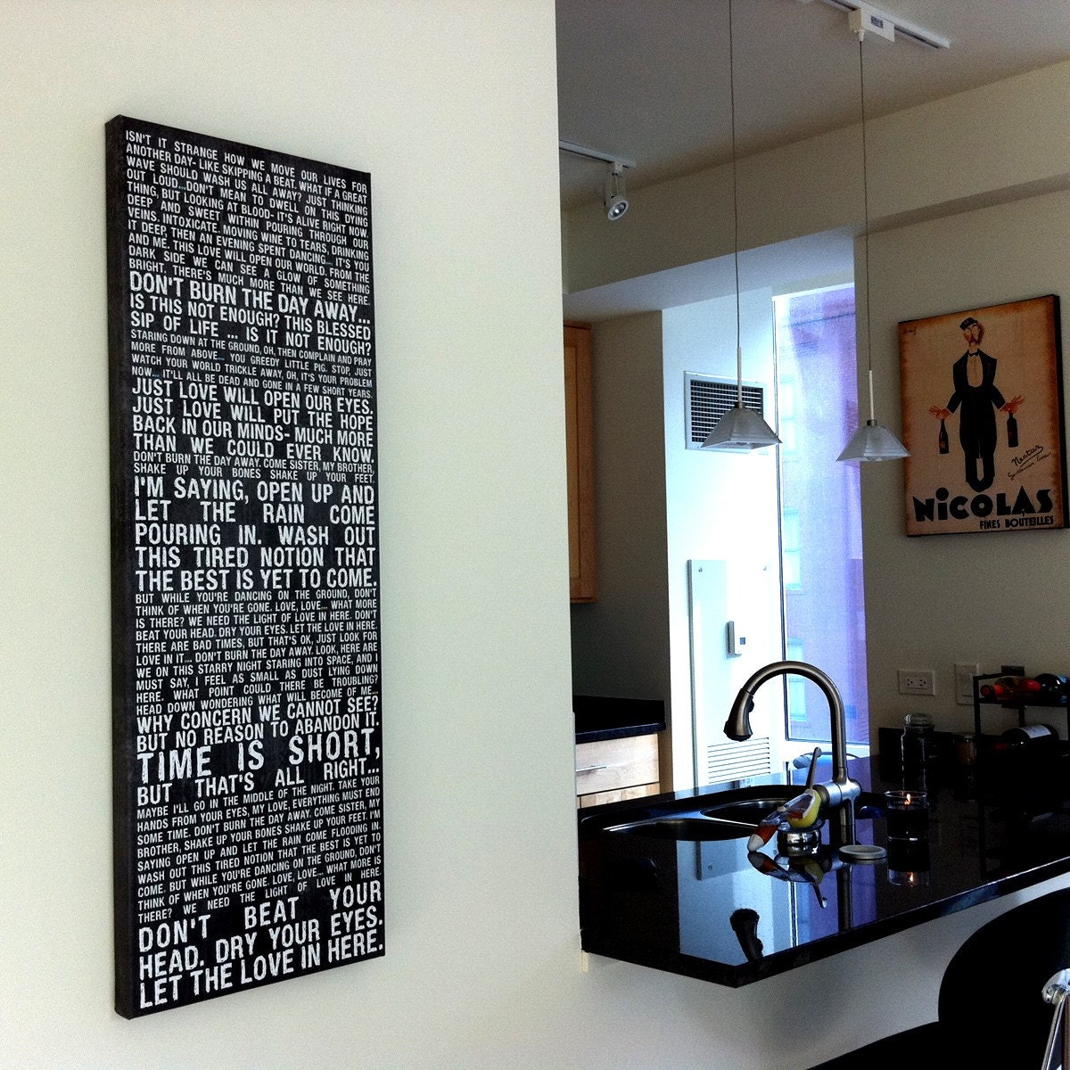 Transit Bus Roll Sign Tram Typography Lyrics , Ready to Hang Canvas Art  24x60 CUSTOMIZE YOURS