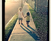 Sisters, Siblings, Family Custom Photo with Lyrics, Quotes on  Canvas 12x16