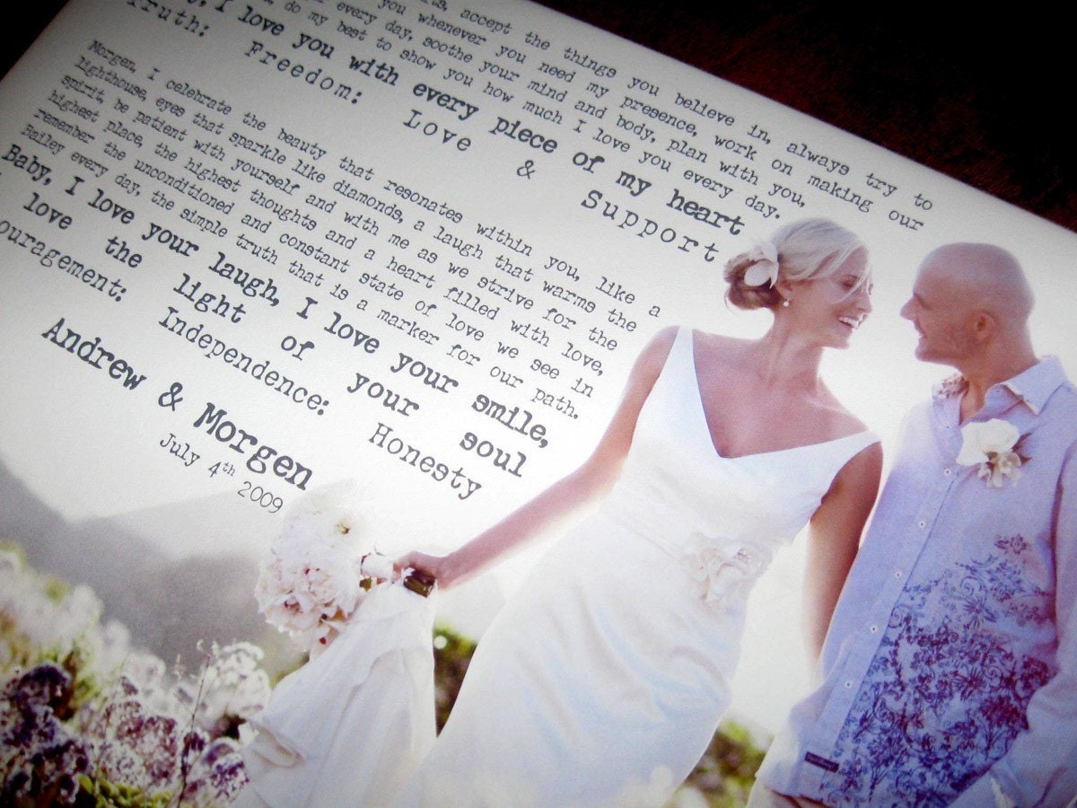 I love you Sign Personalized Your Photo and Words CUSTOM vows lyrics Wedding Anniversary Gift Art  16x20  inches