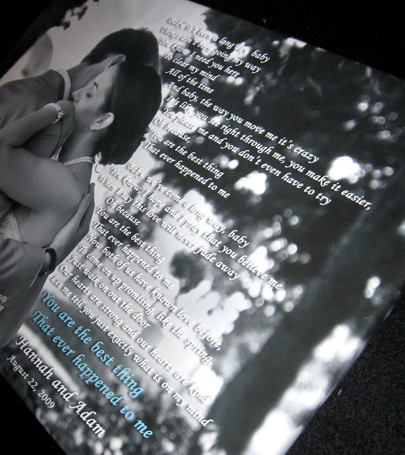 Your Photo Words Wedding Art Canvas Gallery Wrap , Engagement  Anniversary Just Married Photo 36X48