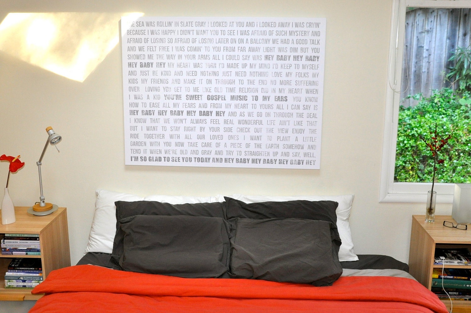 Large Canvas Art Personalized Faded greys lyrics distressed words on canvas 24x36 gallery wrapped