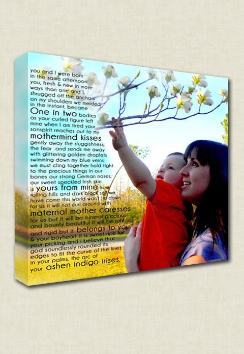 Mother Son Daughter Canvas photo gift Art with Gift for mom dad 12x16