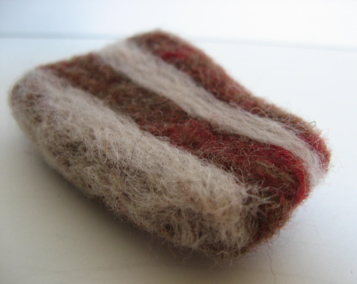 slice of BACON Needle Felted BROOCH mmmm
