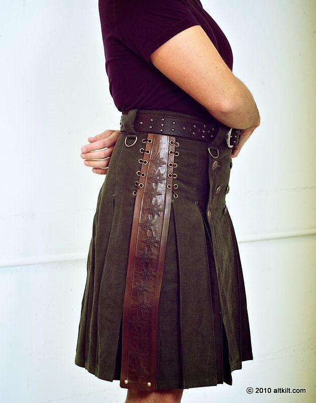 Green Steampunk with Accent Pleat