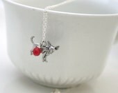 Chihuahua Love charm necklace-silver
