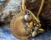 Victorian Bee with Watch Parts and Heart Necklace by Madre de Olivia