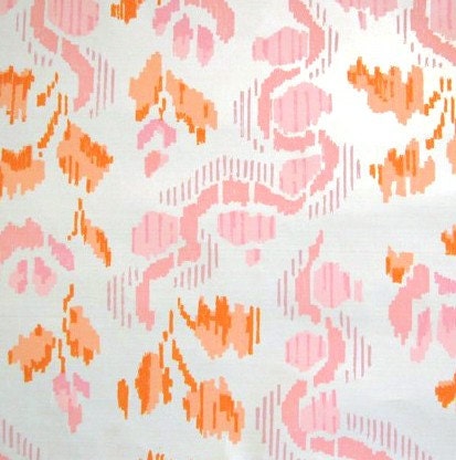 pink and orange ikat vintage wallpaper
