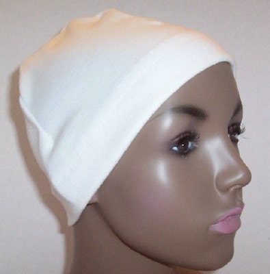 Ivory Cream Sleep Cap Cancer Chemo Hat Scarf Liner Sleep Cap