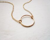 Small Gold Circle Necklace in Gold Filled - Sweet and Simple
