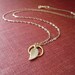 Tiny Circle and Leaf Necklace in Vermeil and Gold Filled