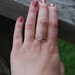 Cushion peach champagne sapphire in 14k rose gold diamond ring