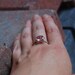 ON HOLD 3.48ct Peach lavender champagne in cushion rose gold diamond ring-1st payment