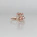 2.3ct Cushion peach champagne sapphire in 14k rose gold diamond ring