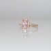 Pinky peach champagne sapphire in 14k rose gold diamond ring