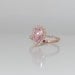 2ct Peach pink champagne tear drop sapphire and rose gold diamond ring