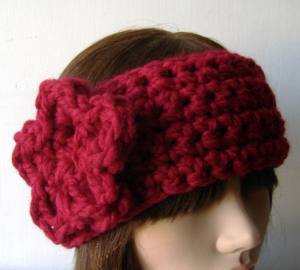 Ear Warmer Headband Neckwarmer Cowl Red