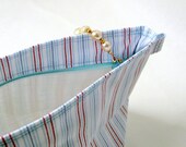 Pouch zipper cosmetic bag blue striped