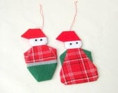 Christmas ornament Santa Claus handmade patchwork pixies