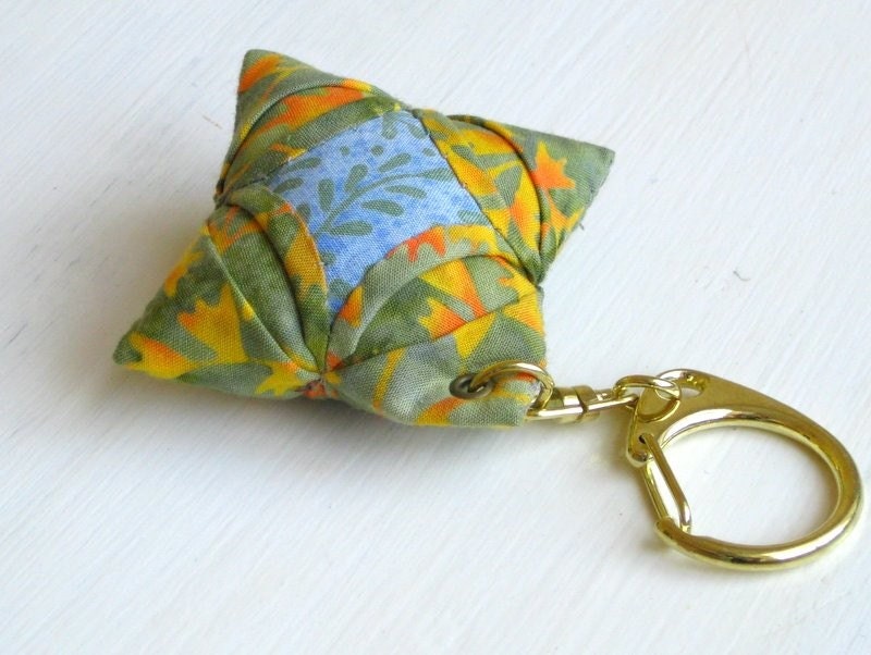 Keyring handmade fabric origami batik