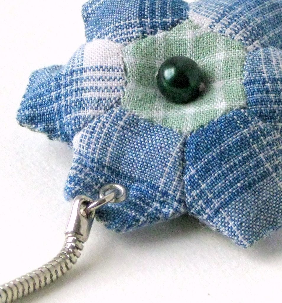 Keyring hand sewn mini hexagon patchwork