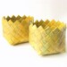 Basket hand woven ocra golden unique