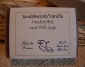 Sandalwood & Vanilla Goat Milk Soap with added cocoa butter