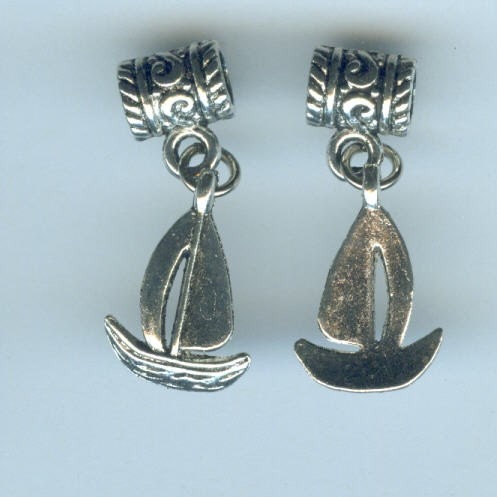 Camilla Charm Bracelets on Sailboat   Fits Pandora  Troll  Camilla   Add A Bead   Charm Bracelet