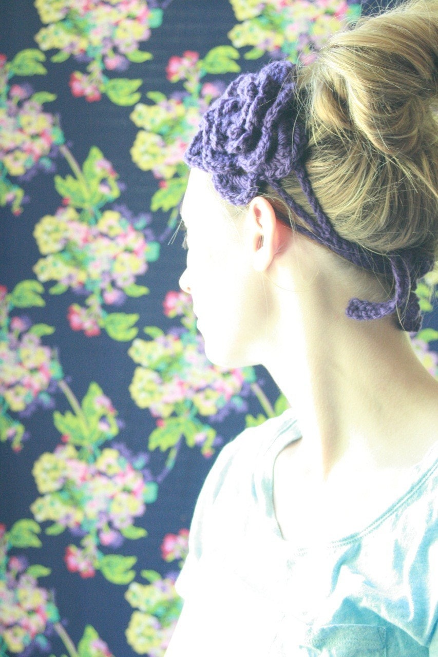 violet blooming headband
