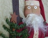 Old World Santa E Pattern - primitive santa doll - Free Shipping