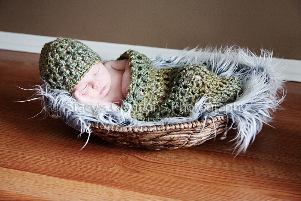 Crochet Cocoon Baby Hat Baby Beanie Baby Cocoon Baby Cacoon Boy Cocoon Girl Cocoon Baby Pod Newborn Cocoon Infant Cocoon Photo Prop Green