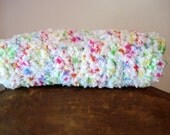 Crochet Baby Blanket, Fluffy Baby Blanket, Stroller Blanket, Photography Prop Blanket, Photo Prop Mat, Baby Girl Blanket, Pink, White