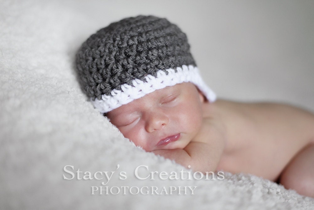 Baby Boy Beanie, Crochet Boy Hat, Baby Baseball Hat, Baby Boy Hat, Boy Visor Hat, Crochet Baseball Cap, Newborn Boy Hat, Infant Beanie, Grey