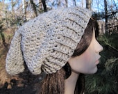 Crochet Womens Slouchy Hat Goblin Pixie Beanie Autumn Fashion Oatmeal