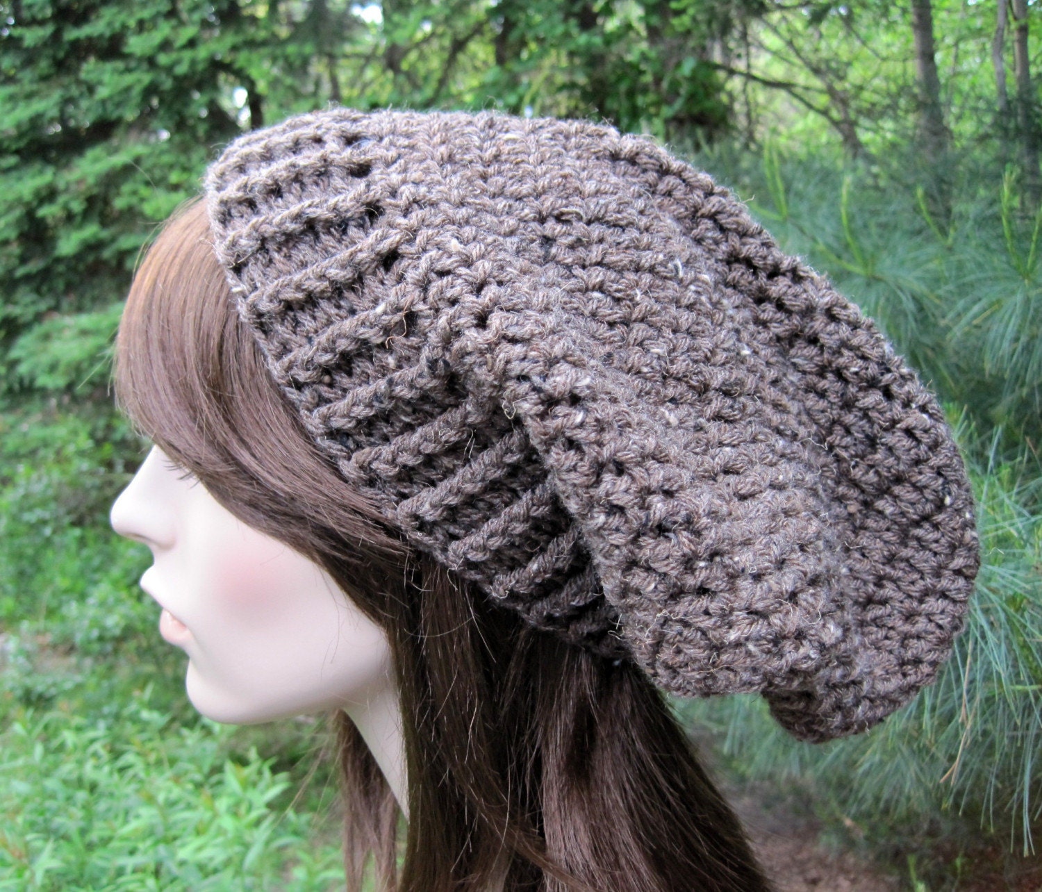 Crochet Hat, Crochet Womens Hat, Crochet Slouchy Hat, Goblin Hat, Fall Fashion, Beanie, Autumn Fashion, Barley Brown